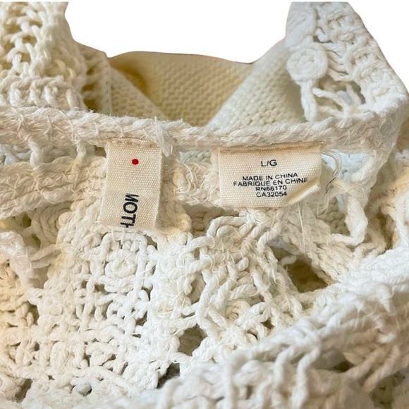 Ivory open front sleeveless knit cardigan size large - Picture 5 of 5